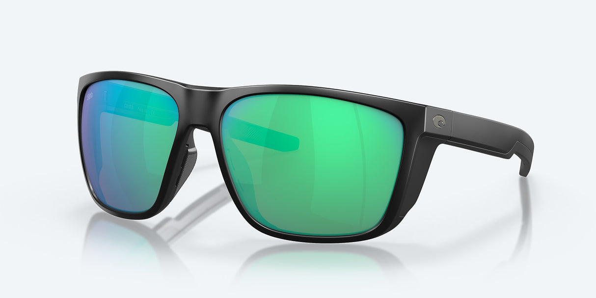 Costa Del Mar Ferg Xl Sunglasses, Matte Black/green Mirror 580g Mtt blk/grn mir 580g
