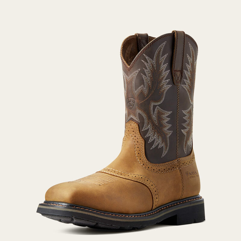 Ariat Men's Sierra Wide Square Toe Steel Toe Work Boot - Aged Bark Aged Bark / / D