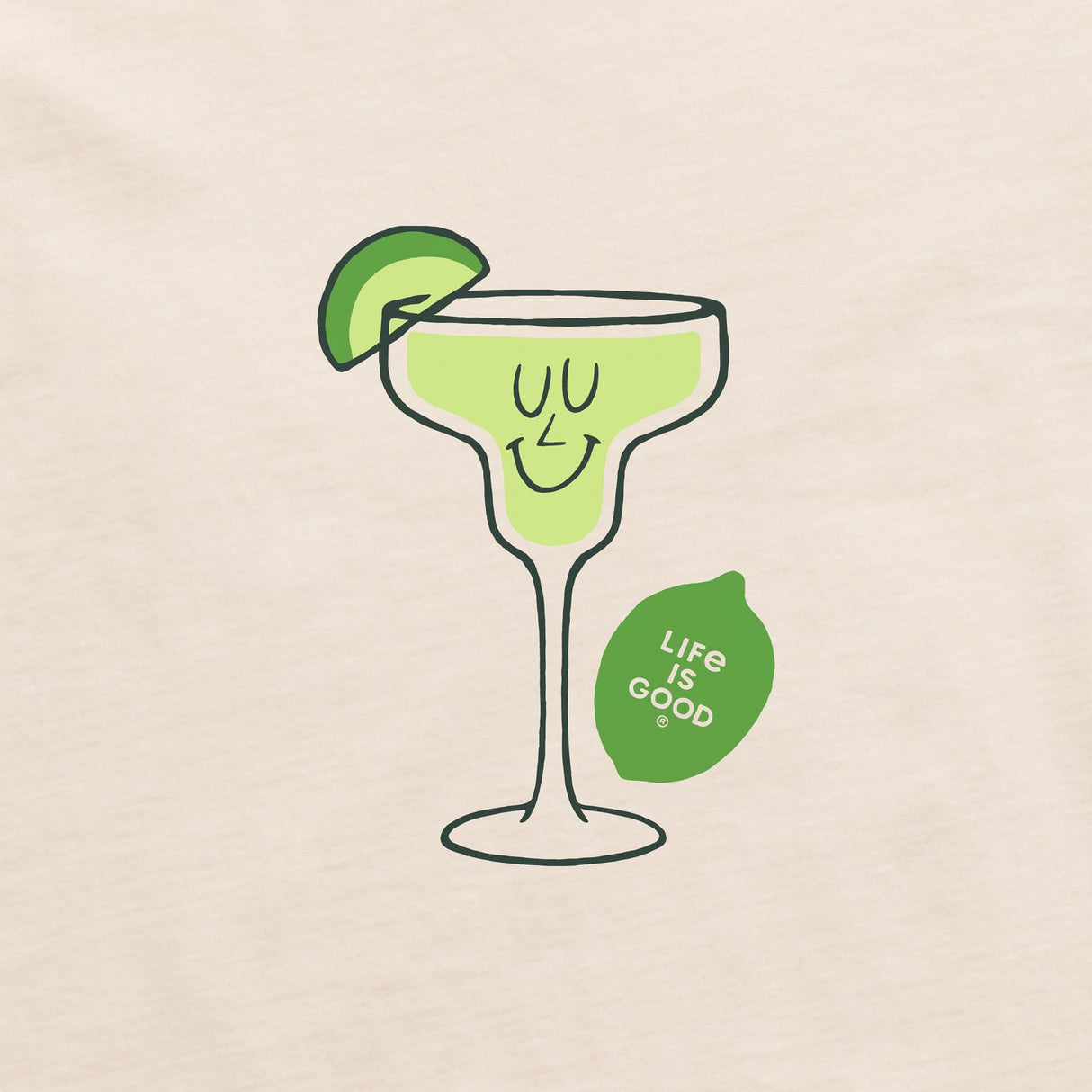 Life Is Good Womens Mini Margarita L/s Crusher Boxy Tee Putty white