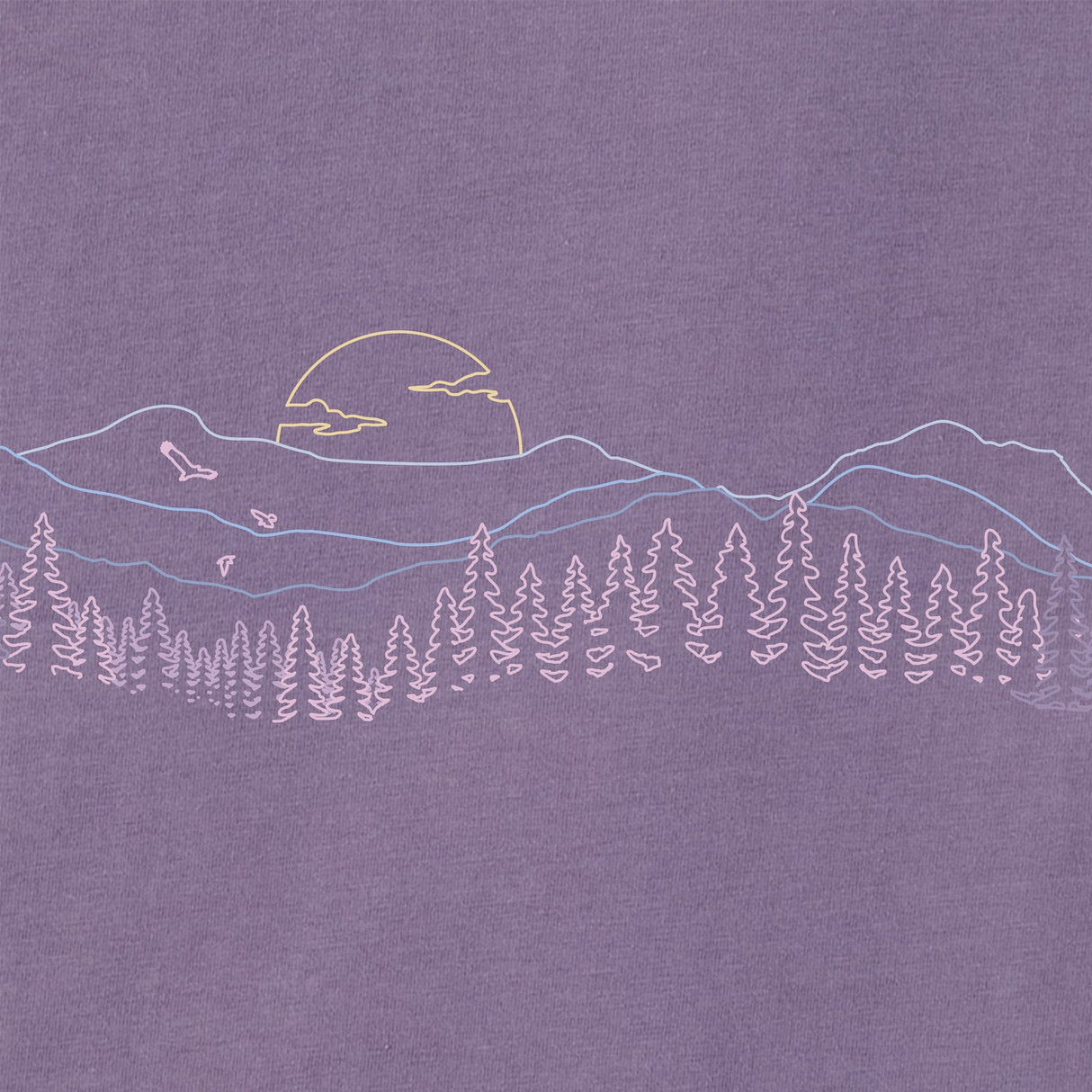 Life Is Good Womens Mountain Tree Landscape Crusher-flex Hoodie Tunic Dusk purple