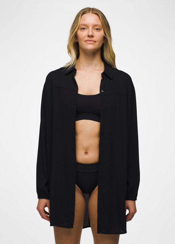 Prana Fernie Long-Sleeve Shirt Dress - Black Black