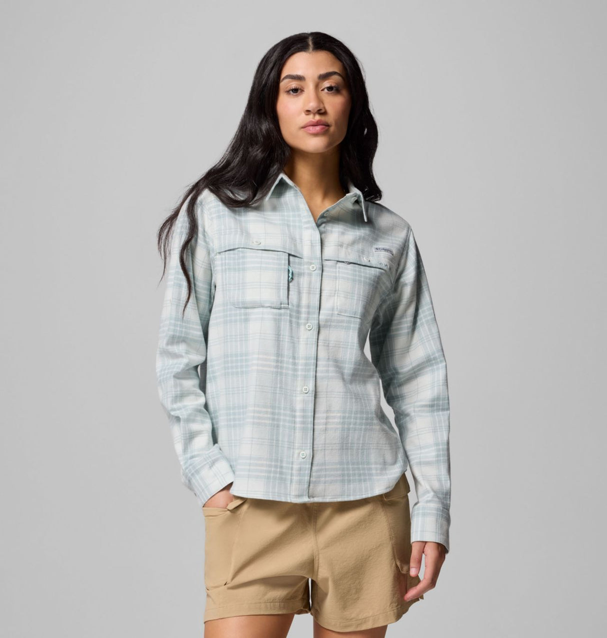 Columbia Womens Wild Cast Flannel Crshd blu nav tartan