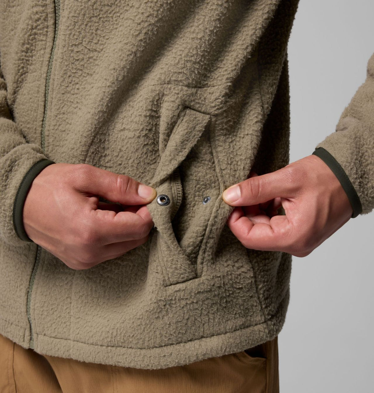 Columbia Mens Jasper Ridge Pebbled Full Zip Fleece Stone grn/grnscape