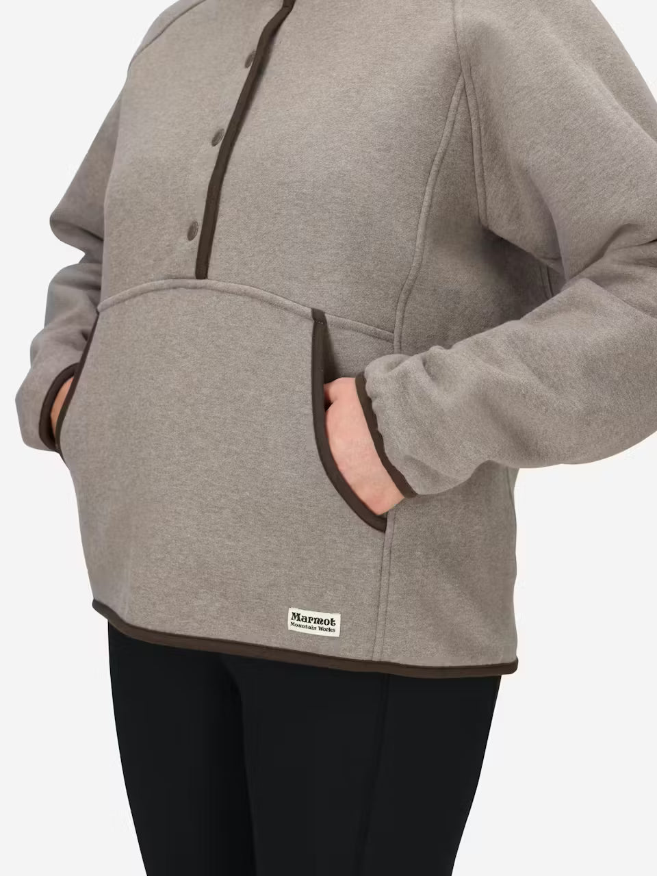 Marmot Womens Peak Cozy 1/2 Snap Pullover Claystone heather
