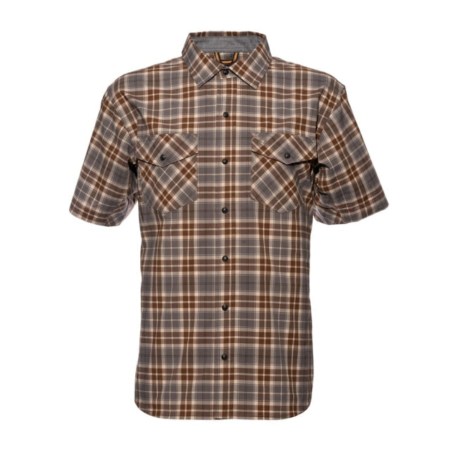 Noble Outfitters Fullflexx Snap Front Short Sleeve Shirt Tobacco/Sterling Plaid
