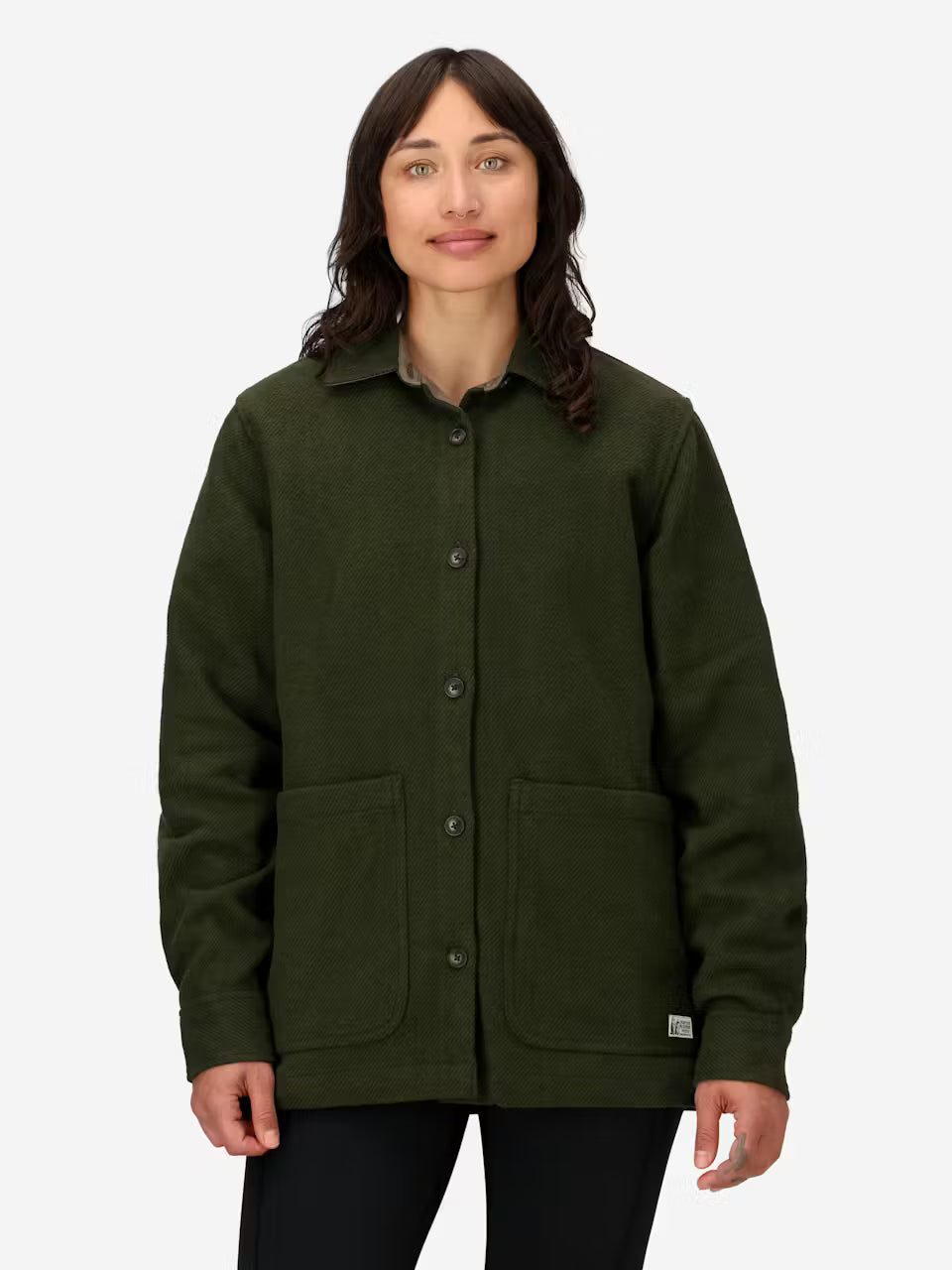 Marmot Womens Pinecrest Heavyweight Flannel Overshirt Rosin green