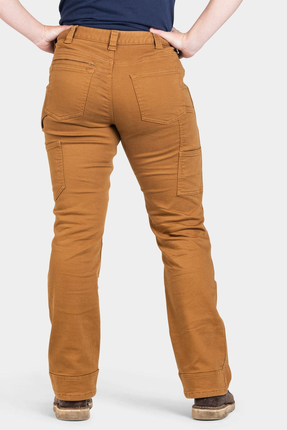 Dovetail Workwear Britt Utility Thermal Pant - Saddle Brown Stretch Denim