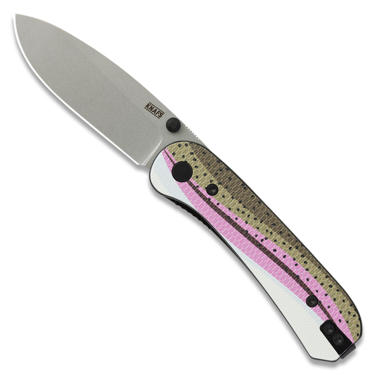Knafs Lander 1 Knife, Rainbow Trout G10/gray Blade Rnbw trout/gray