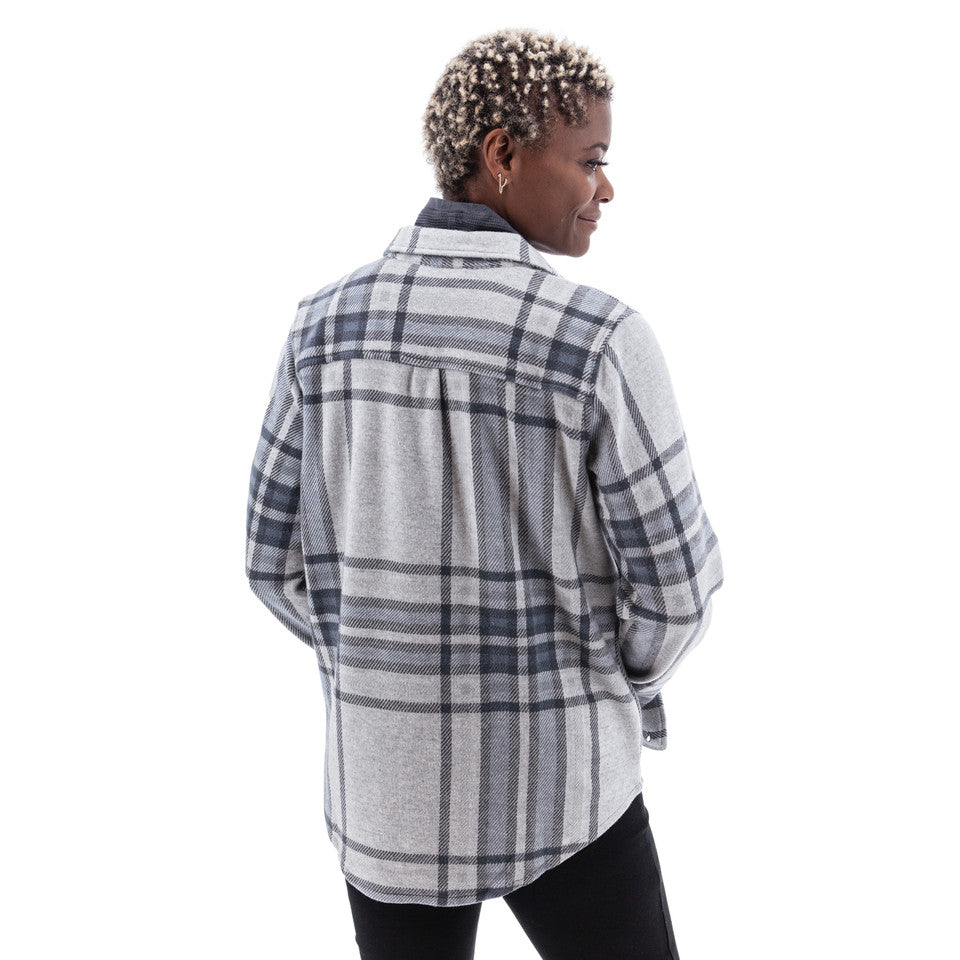 Aventura Womens Luscious Plaid Shirt Ombre blue