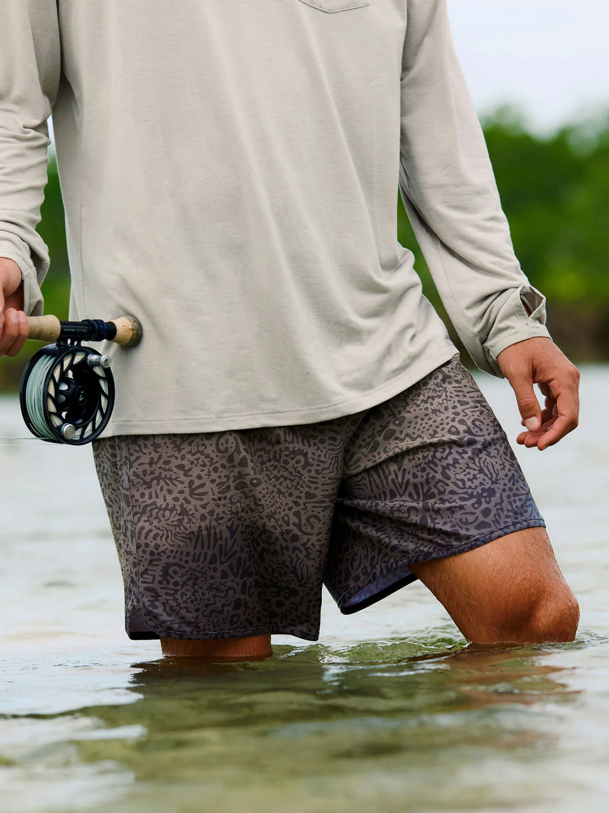 Free Fly Apparel Mens Reverb Short - Drifter Print / Fatigue
