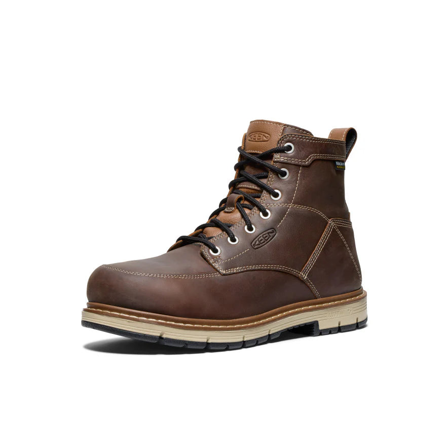 Keen Utility Men's San Jose 6in Waterproof 90° Heel Boot (Aluminum Toe) BISON / BLACK / / D