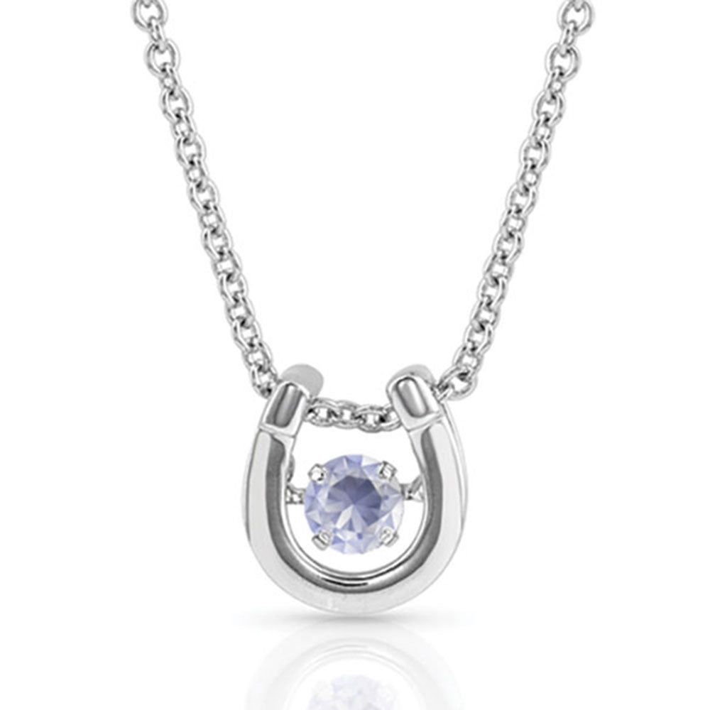 Montana Silversmiths Dancing Birthstone Horseshoe Necklace June