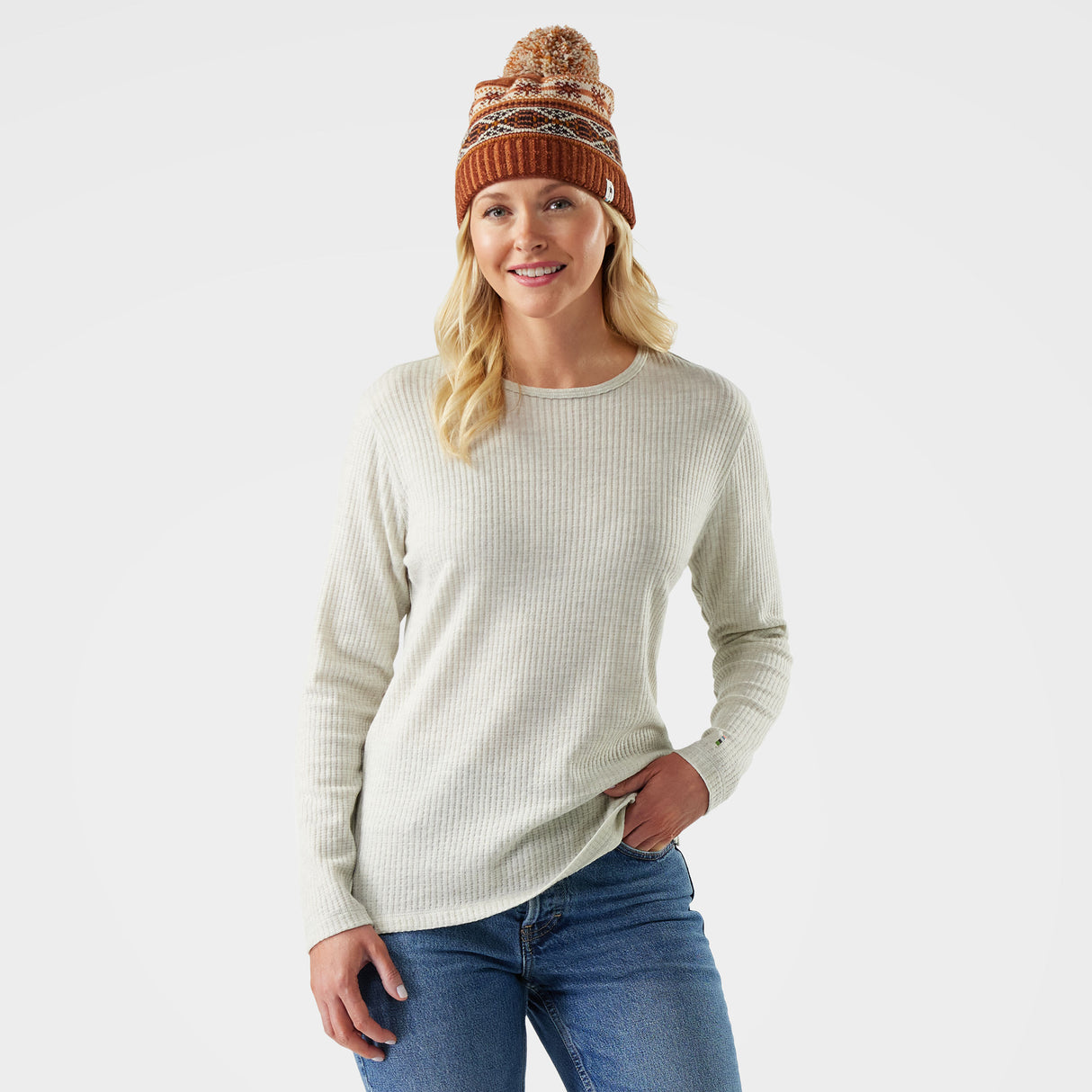 Smartwool Womens Thermal Merino Rib Crew Ash heather