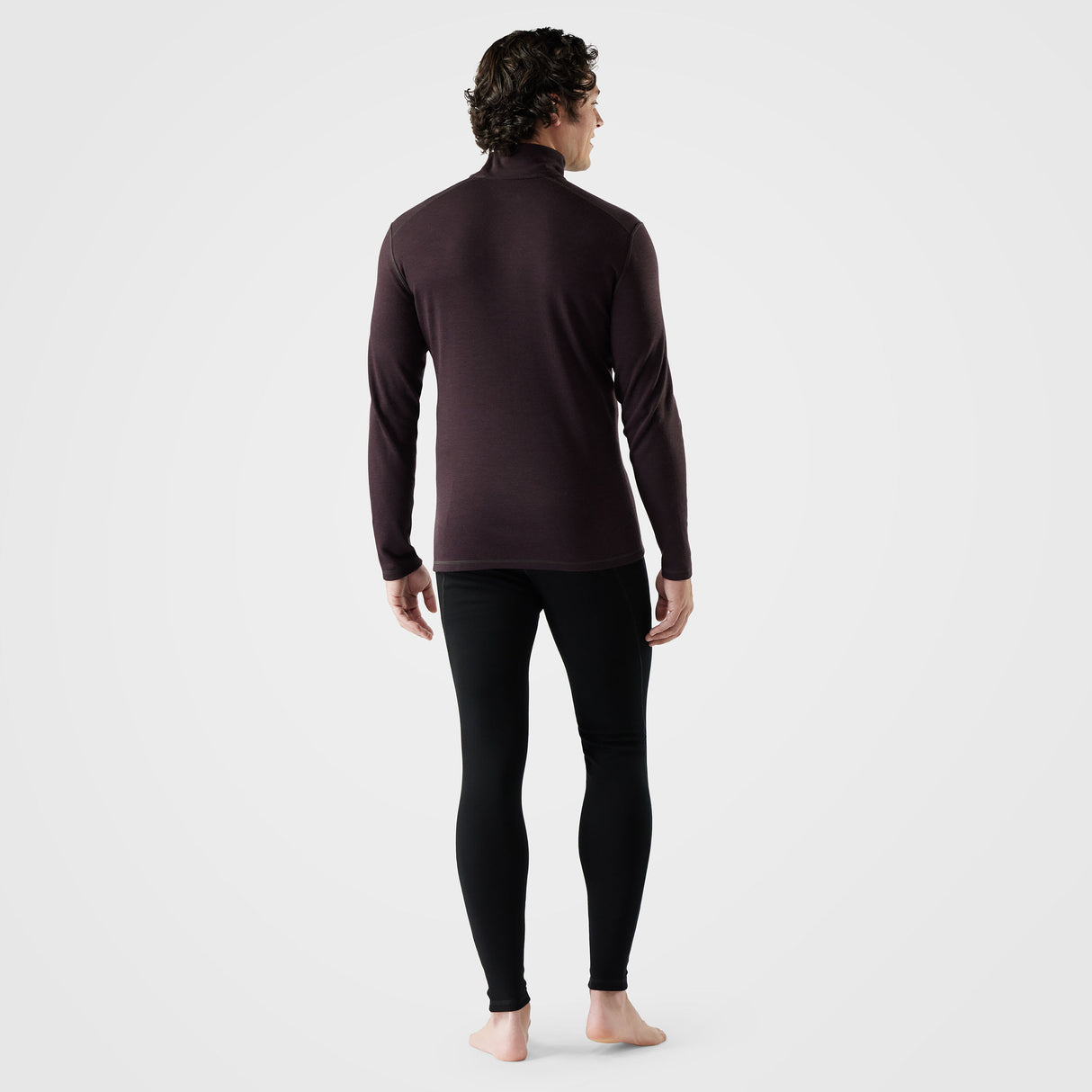 Smartwool Mens Classic Thermal Merino Base Layer 1/4 Zip Mink heather
