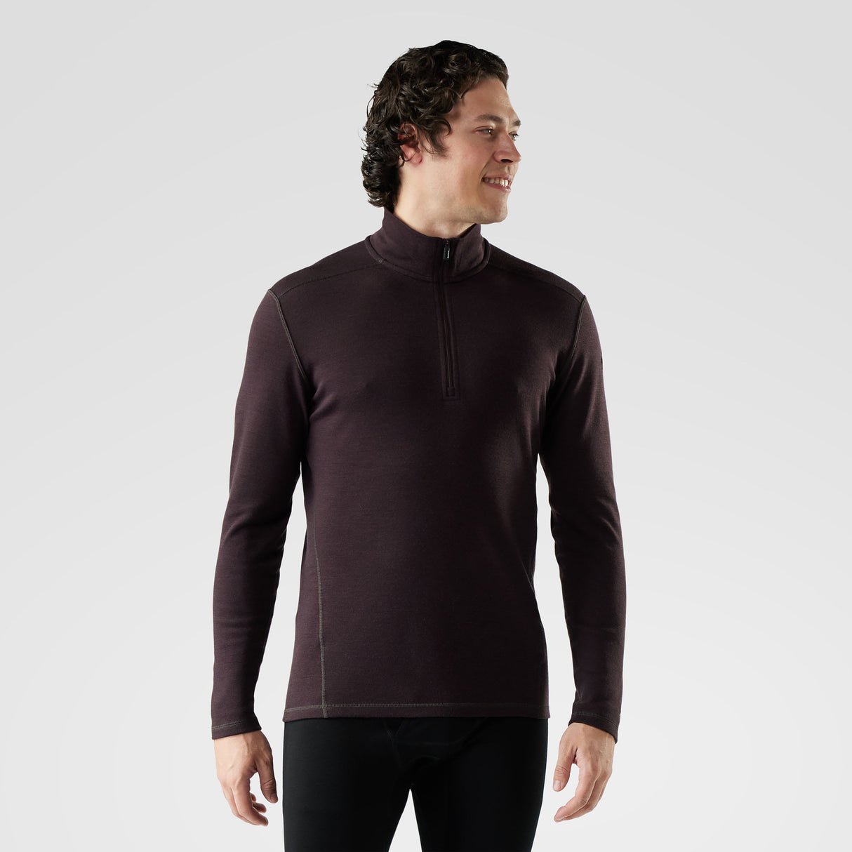 Smartwool Mens Classic Thermal Merino Base Layer 1/4 Zip ink heather / M