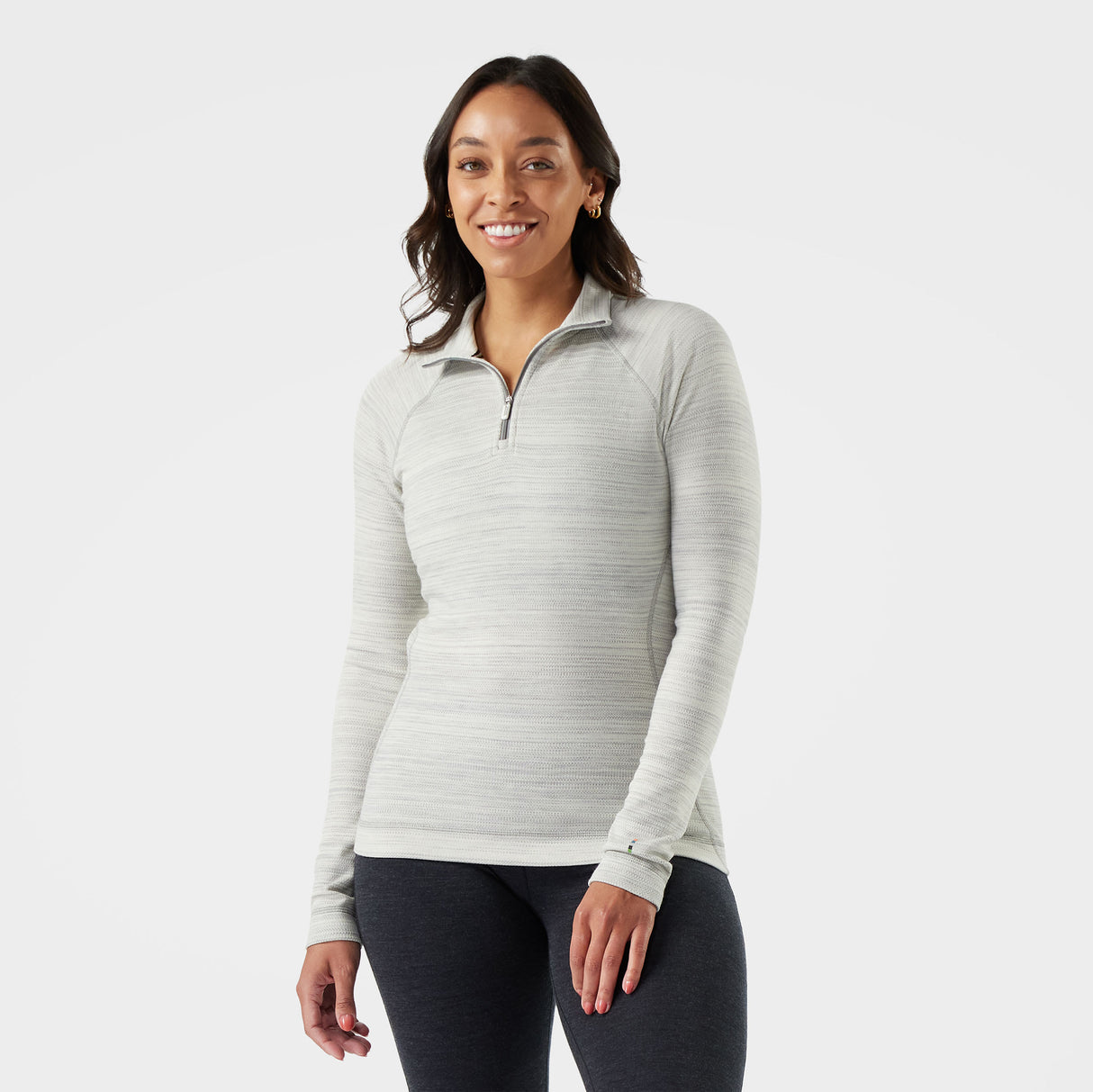 Smartwool Womens Classic Thermal Merino Base Layer 1/4 Zip Lt gry color shift