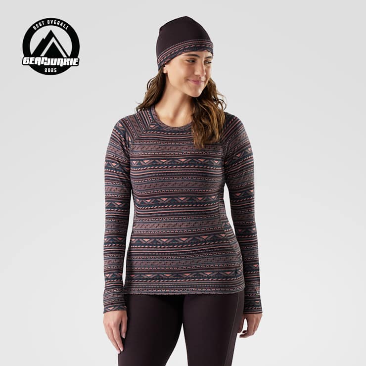 Smartwool Womens Classic Thermal Merino Base Layer Crew Coral reef sumt sol