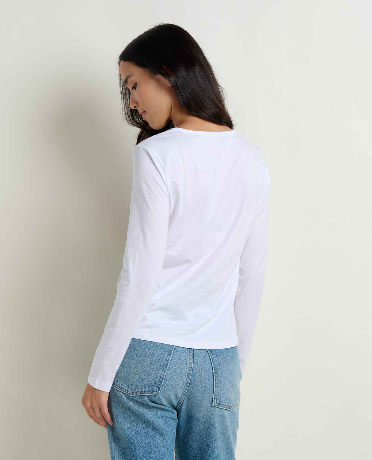 Toad Co. Womens Marley Long Sleeve V Tee True white