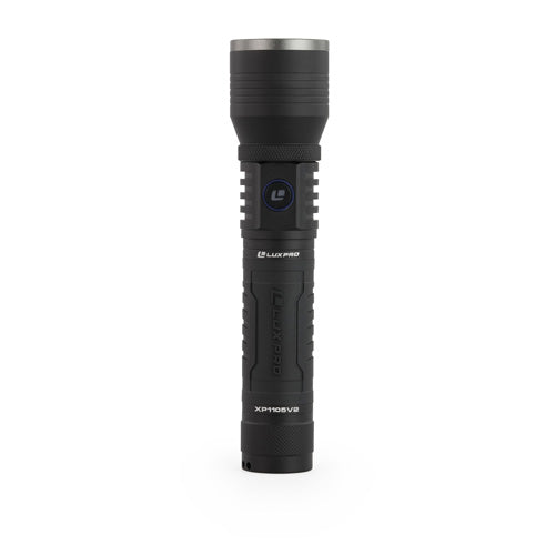 Luxpro Pro Led Power Bank Dual Rechargeable Flashlight, Black/2000 Lumens Black