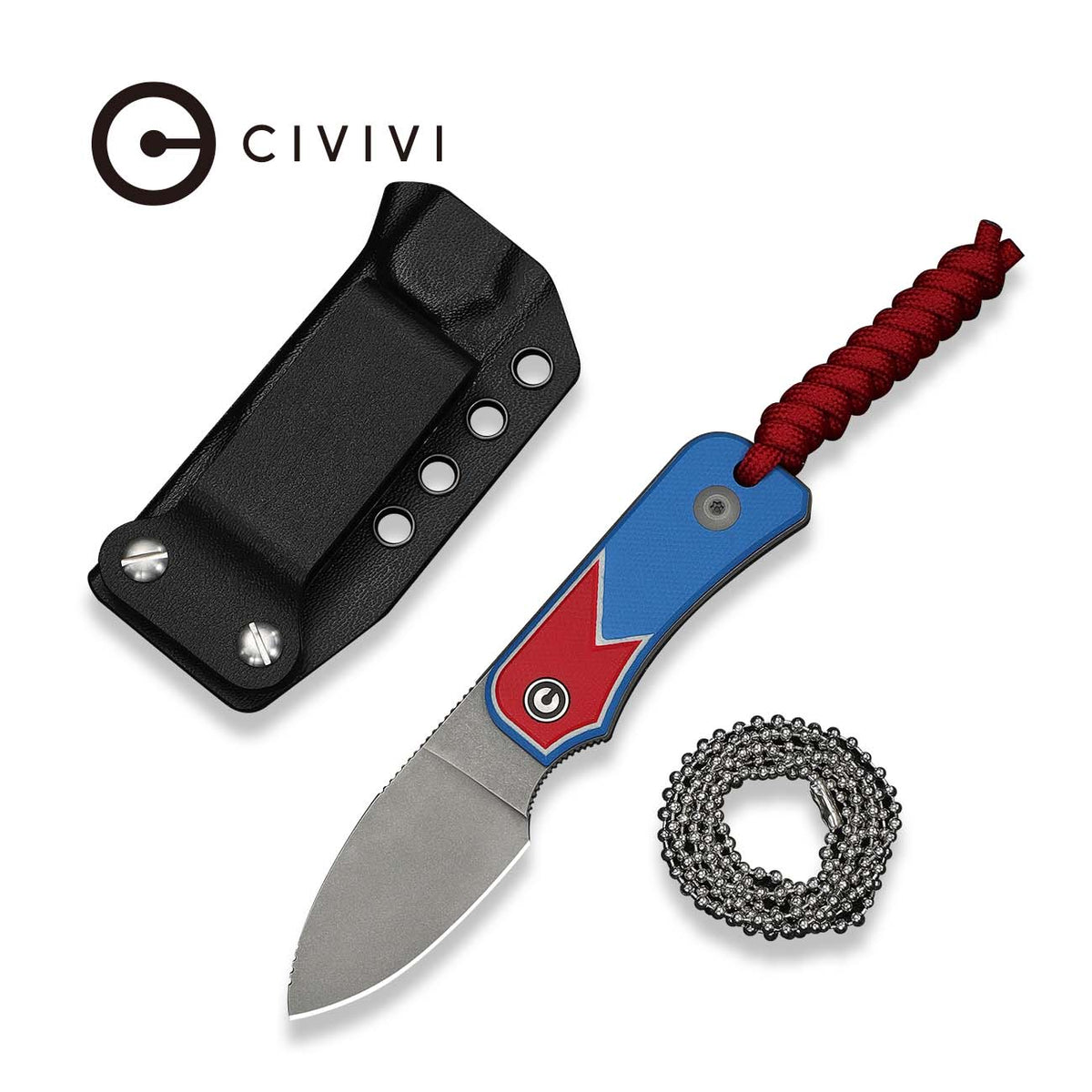Civivi Baby Banter - Jump Edition Knife, Red-white-blue G10/stonewash Rd/wht/blu