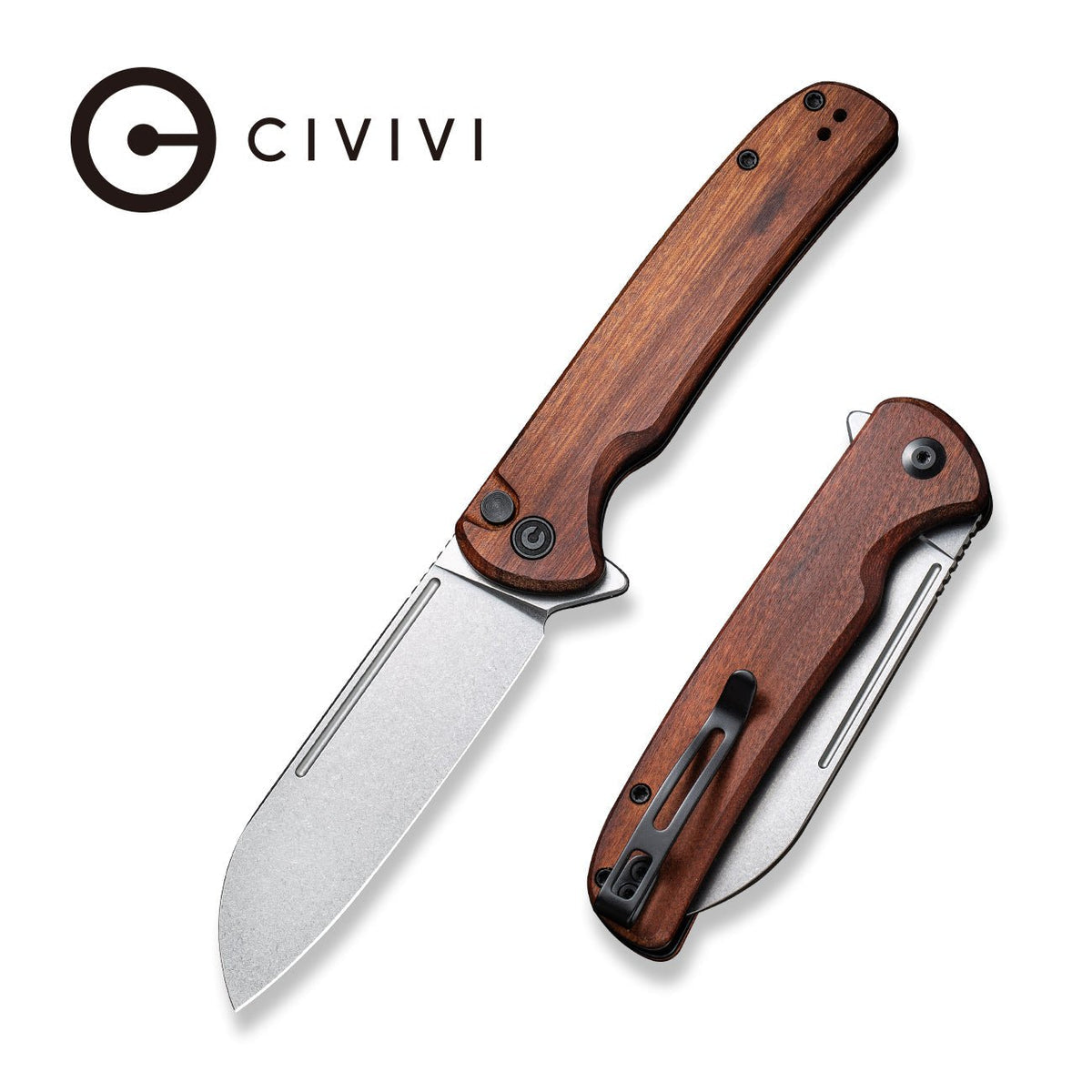Civivi Chevalier Knife, Guibourtia Wood/satin Wood/stnwsh