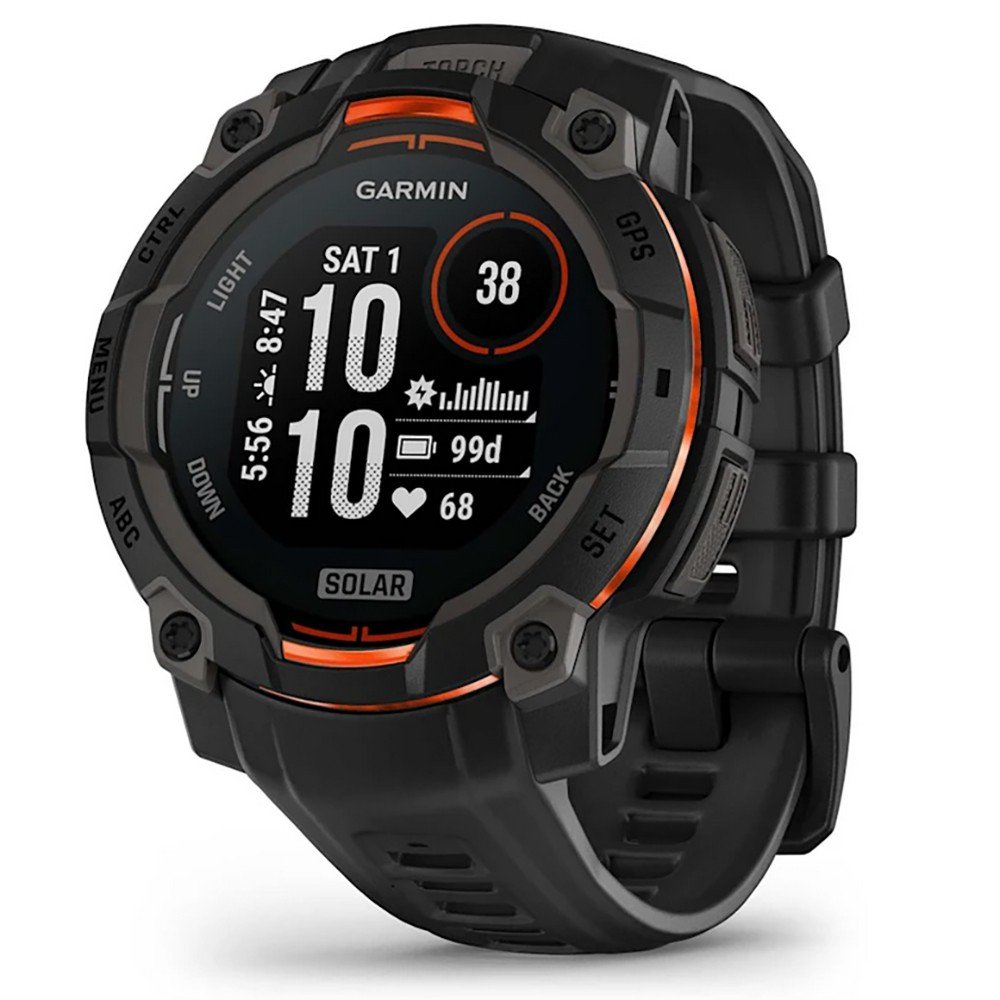Garmin Instinct 3 Solar Smart Watch, 45mm/black, Char Blk/char