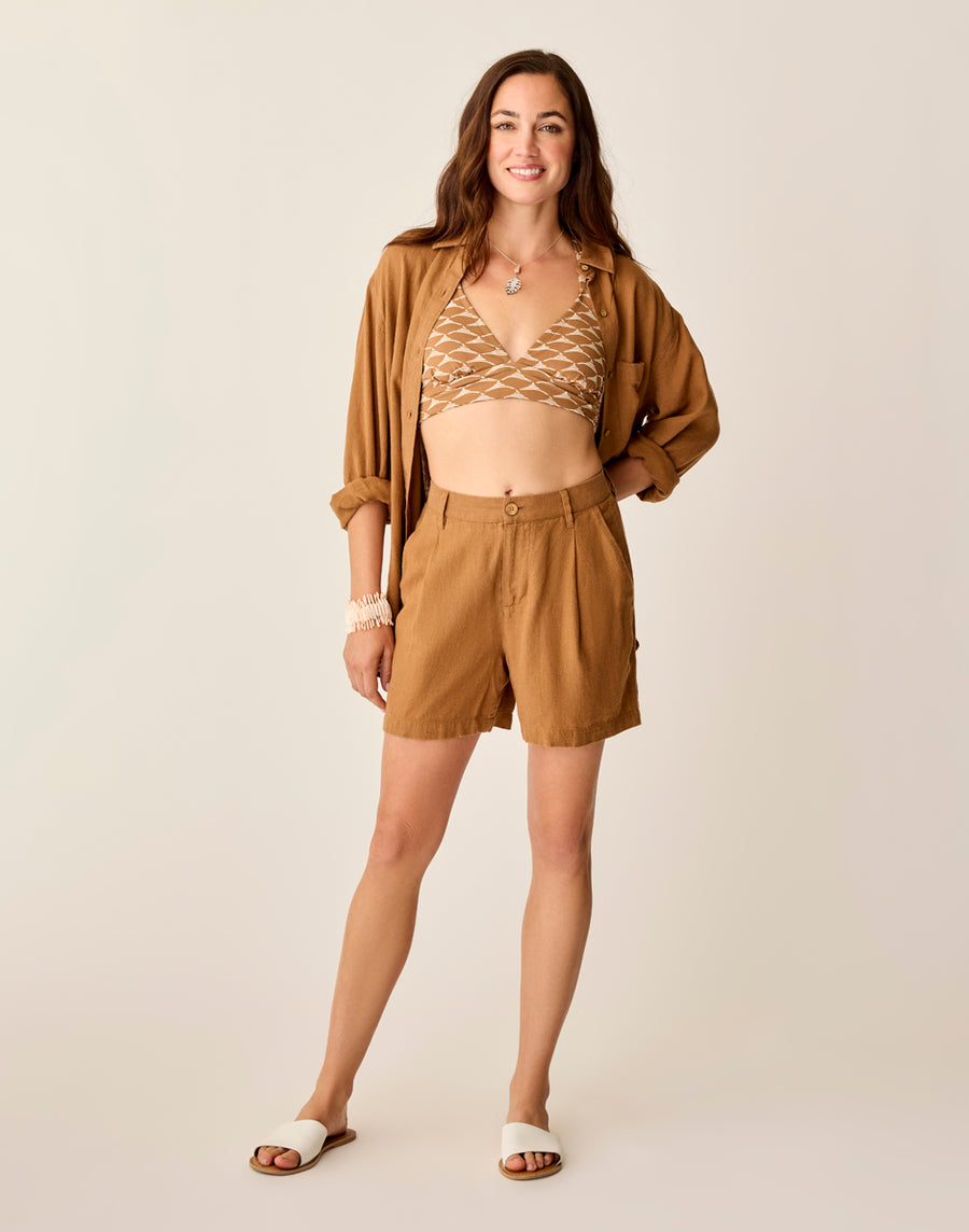 Carve Designs Suki Linen Short - Rum Chambray Rum Chambray