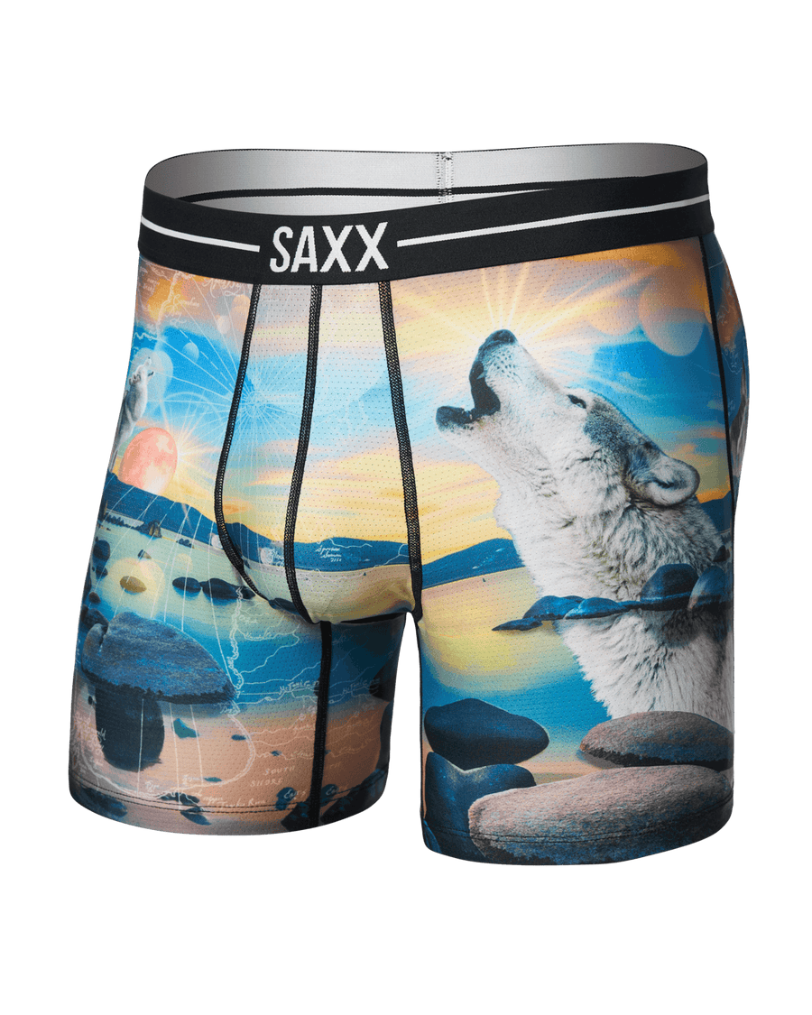 Saxx Mens Volt Breathable Mesh Boxer Brief I dream of tahoe mlt