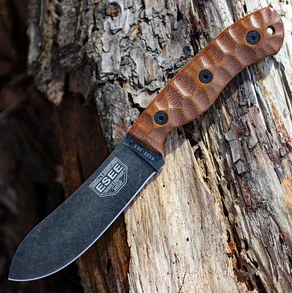 Esee James Gibson 5 Nessmuk Knife, Contoured Brown Micarta/black Brwn mcrta/blk