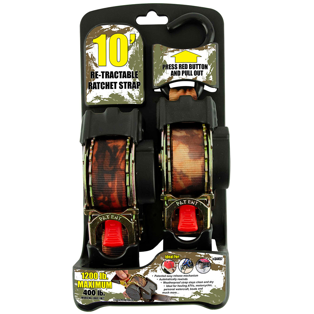 Erickson 1″ x 10′ 1200 lb Re-Tractable Ratchet Straps
Camo CAMO / / 1INX10FT