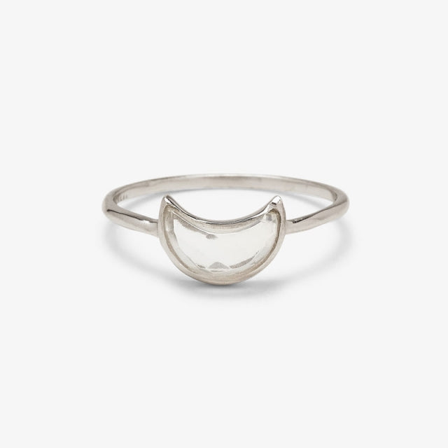 Pura Vida Bracelets Moonstone Moon Ring Silver