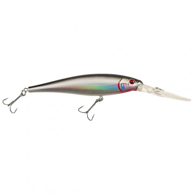 Berkley Flicker Minnow | 1/4 oz | 3in | 7.5cm | 8 | 14'-17' | 4.3m-5.2m | Model #FFMN7D-BSV Black Silver