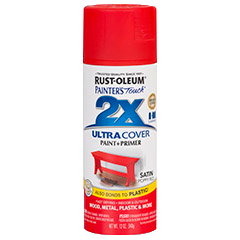 RUST-OLEUM 12 OZ Painter's Touch 2X Ultra Cover Satin Spray Paint - Satin Poppy Red POPPY_RED / / SATIN