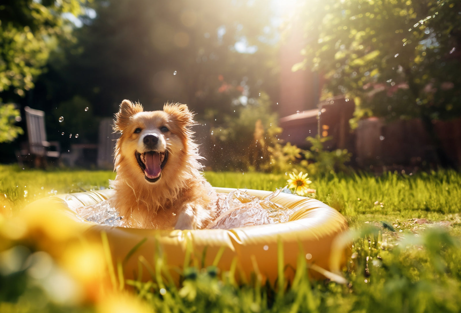 a dog in the sun
