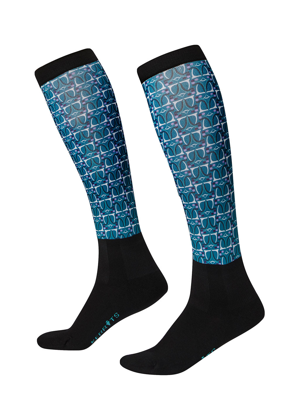Kerrits Kids Dual Zone Boot Sock Peacock iron bouquet