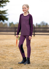 Kerrits Equestrian Apparel Kids Performance Knee Patch Riding Tight Magenta Winter Whinnies