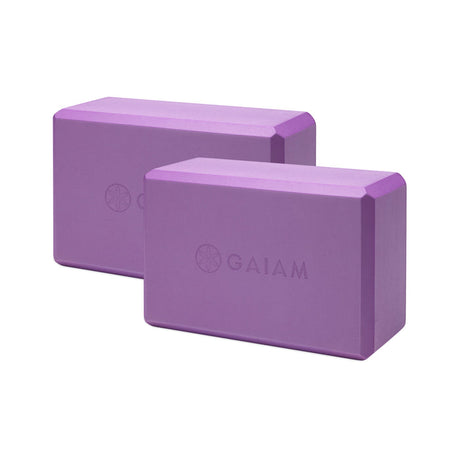 Gaiam Gm Solid Yoga Block 2pk, Deep Purple Deep purple