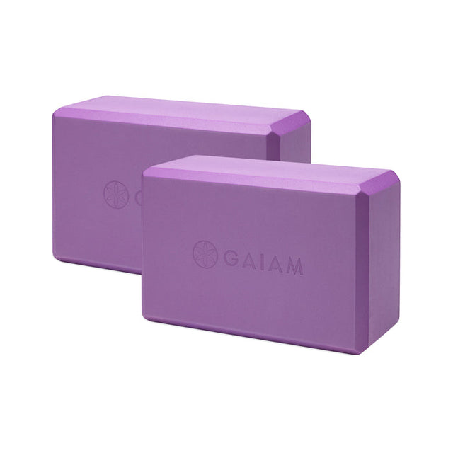 Gaiam Gm Solid Yoga Block 2pk, Deep Purple Deep purple