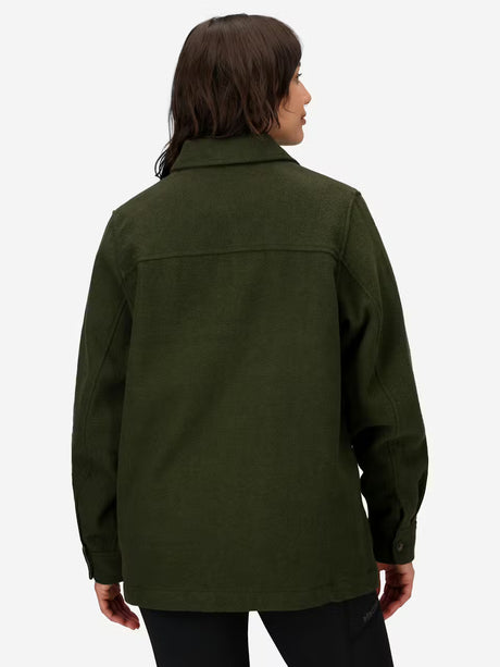 Marmot Womens Pinecrest Heavyweight Flannel Overshirt Rosin green