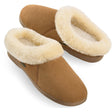 Acorn Women's Ewe Collar Sheepskin Slipper With Cloud Contour Comfort Walnut