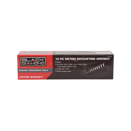 Black Diamond 10 Piece Metric Ratcheting Wrench Set