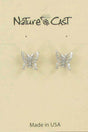 Nature Cast Metalworks Filigree Butterfly Wings Up Post Earring