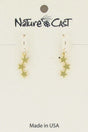 Nature Cast Metalworks Delicate Triple Star Gold Plate Dangle Earring Gold