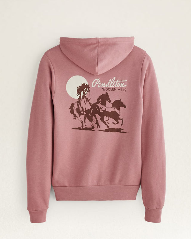 Pendleton Women's Western Graphic Zip Hoodie Heather mauve
