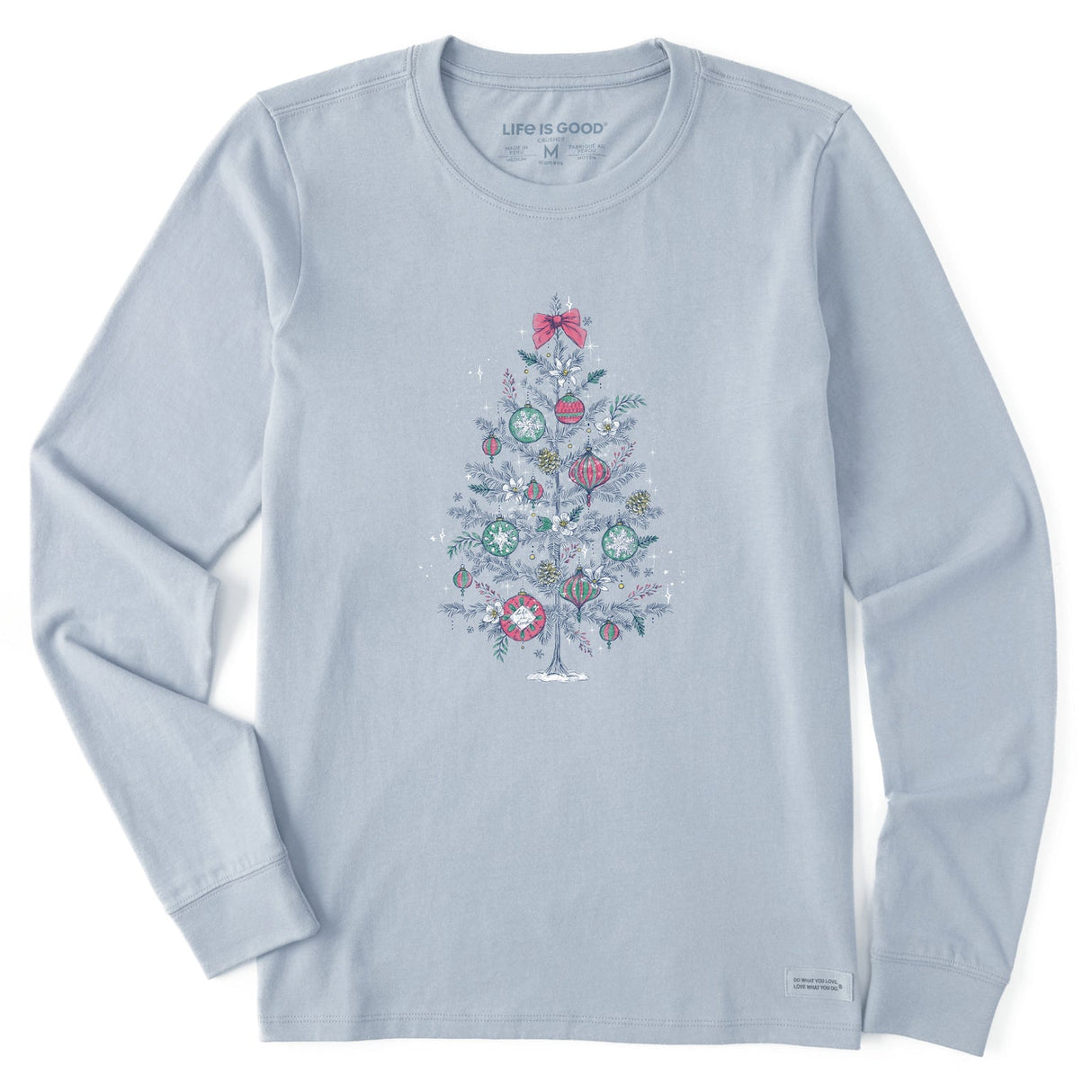 Life Is Good Womens Dreamy Christmas Tee L/s Crusher Tee Glacier blue