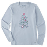 Life Is Good Womens Dreamy Christmas Tee L/s Crusher Tee Glacier blue