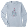 Life Is Good Womens Dreamy Christmas Tee L/s Crusher Tee Glacier blue