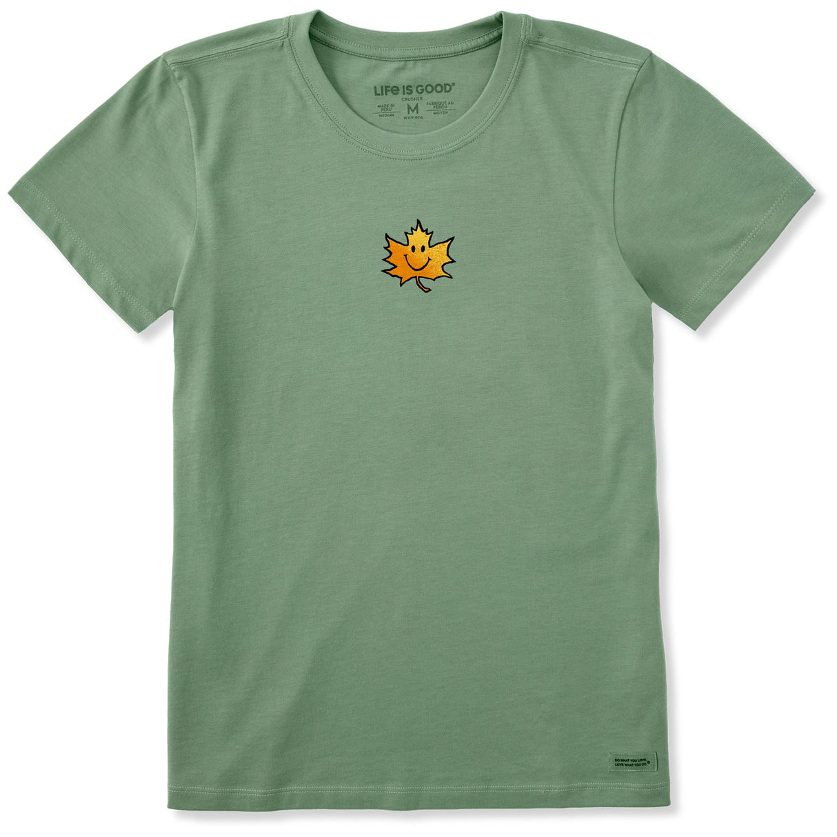 Life Is Good Womens Maple Smile S/s Crusher Tee Granite green