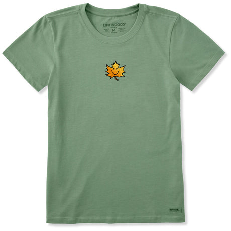 Life Is Good Womens Maple Smile S/s Crusher Tee Granite green