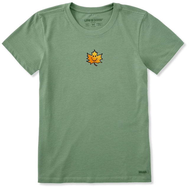 Life Is Good Womens Maple Smile S/s Crusher Tee Granite green
